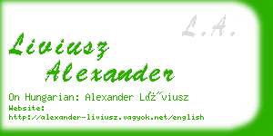 liviusz alexander business card